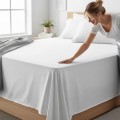 PRZEŚCIERADŁO HOTELOWE BIAŁE BEZ GUMKI NORIS 100% BAWEŁNA