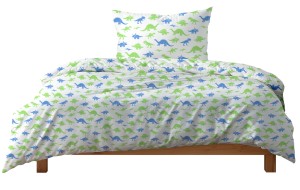 Pościel 100% BAWEŁNA Renforce DLA DZIECI | 135x100cm (poszwa) + 1x 40x60cm (poszewka) | Do łóżeczka, przedszkola, żłobka | Wykończenie satynowe | DINUSIE