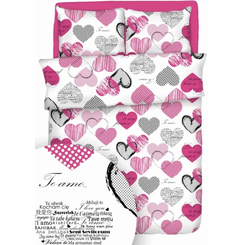 Pościel 100% BAWEŁNA KORA | 140x200cm (poszwa) + 1x 70x80cm (poszewka) | RÓŻOWY ROMANTYK.jpg