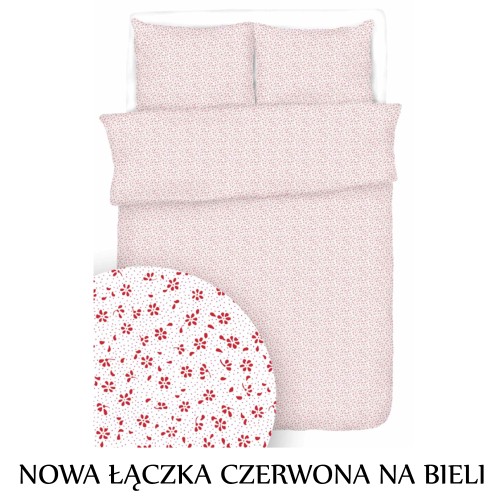 Pościel hotelowa 100% Bawełna Kora | NOWA ŁĄCZKA CZERWONA NA BIELI.jpg