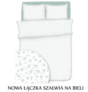 Pościel hotelowa 100% Bawełna Kora | NOWA ŁĄCZKA SZAŁWIA NA BIELI 