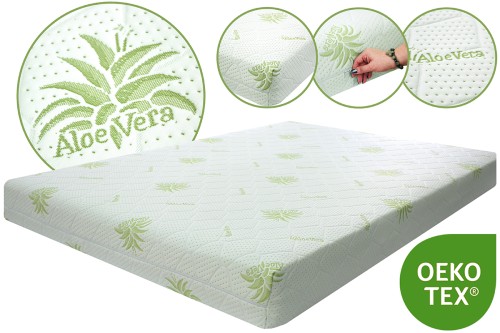 PIKOWANY POKROWIEC NA MATERAC ZAPINANY NA ZAMEK GRAMATURA: 350G/M2 ALOE VERA