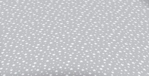 Prześcieradło DLA DZIECI Z GUMKĄ 100% BAWEŁNA RENFORCE 38x80cm 40x90cm 60x120cm 70x140cm GWIAZDKI NA SZARYM