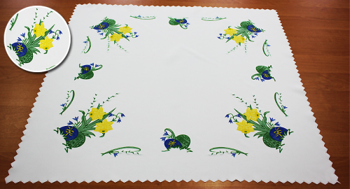 BIEŻNIK WIELKANOCNY (ŚWIĄTECZNY) NA STÓŁ I ŁAWĘ 75x75cm NAKŁADKA ŻONKIL
