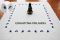 Obrus świąteczny 220x155cm Boże Narodzenie (Bożonarodzeniowy) GRANATOWA FINLANDIA