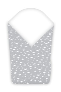 Rożek becik dla dziecka 80x80cm otulacz GWIAZDKI NA SZARYM