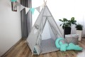 Namiot dla dzieci TIPI WIGWAM 7 DODATKÓW L1 - SZARY + BIAŁE GWIAZDKI
