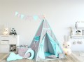 Namiot dla dzieci TIPI WIGWAM + 3 PODUSZKI H1 BIAŁE GWIAZDKI + MIĘTA