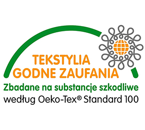 Nasze produkty wytwarzane są z materiałów posiadających certyfikaty Oeko-Tex Standard 100.