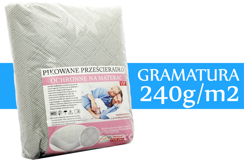 Prześcieradło ochronne na materac VIP Gramatura:240g/m2